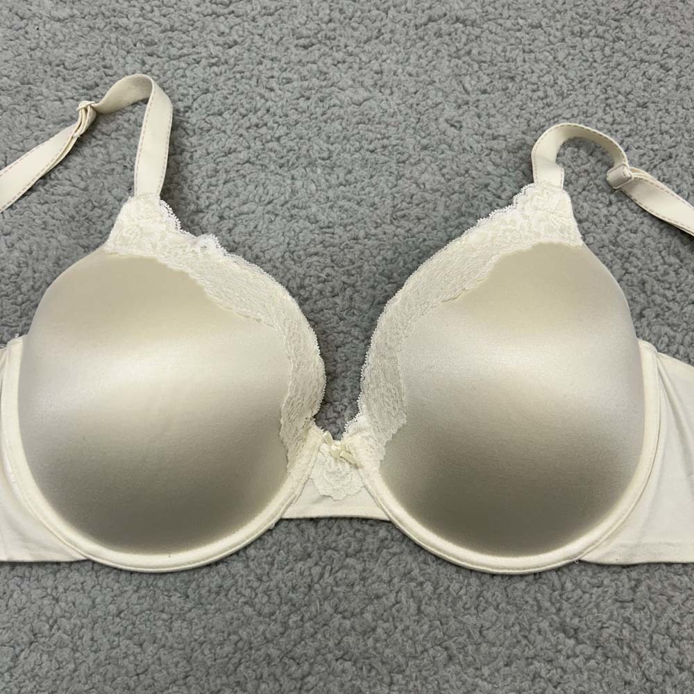 Maidenform Bra 40C T-Shirt Bra 09404 Comfort Devotion Full Coverage Lace Trim